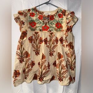 THML Floral Embroidered Blouse Size S